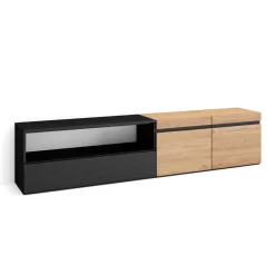 Mueble de TV Kroma 3 puertas con estante izquierda 45x203x34,6 cm