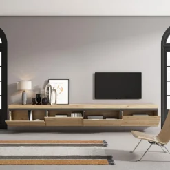 Mueble de TV Kroma 4 puertas abatible natural 45x320x34,6 cm