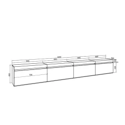 Mueble de TV Kroma 4 puertas abatible natural 45x320x34,6 cm