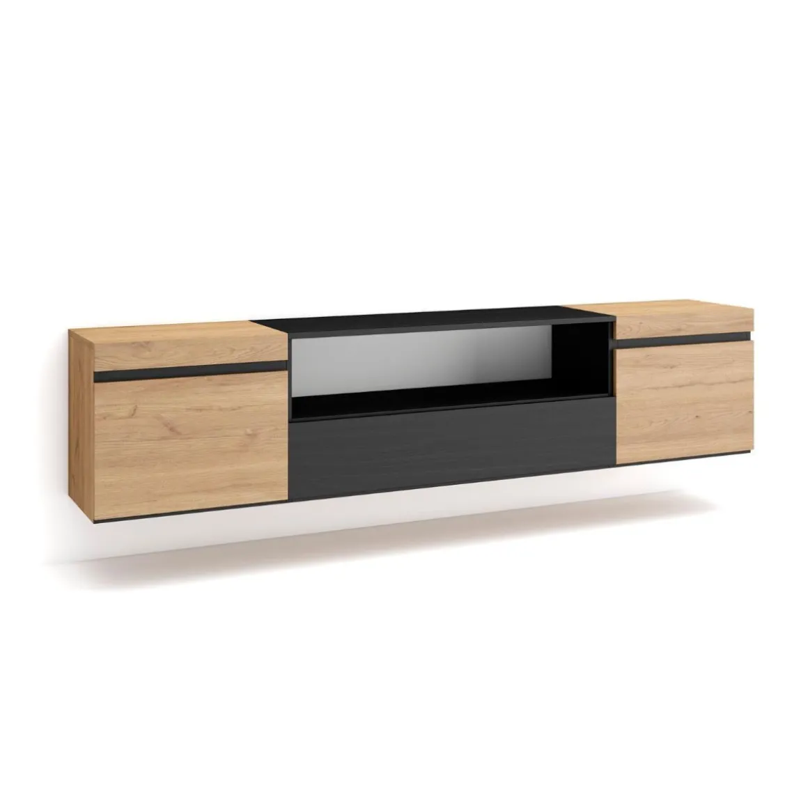 Mueble de TV Kroma 3 puertas diseño flotante 45x203x35 cm