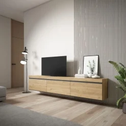 Mueble de TV Kroma 3 puertas abatibles diseño flotante 45x240x34,6 cm
