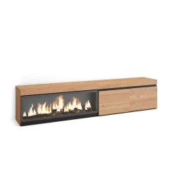 Mueble de TV Kroma armario doble con chimenea izquierda 45x208,2x34,6 cm