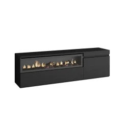 Mueble de TV Kroma con chimenea izquierda 45x152,5x34,6 cm
