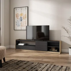 Mueble de TV Kroma con compartimento a la izquierda 49,5x207,2x35 cm