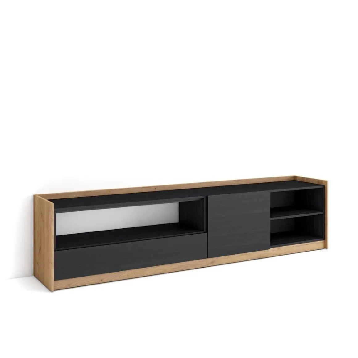 Mueble de TV Kroma con compartimento a la izquierda 49,5x207,2x35 cm