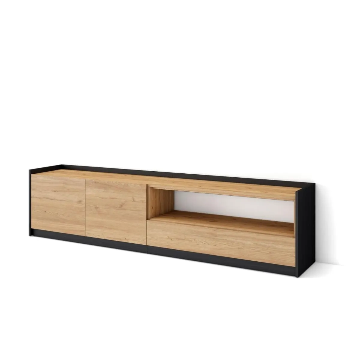Mueble de TV Kroma con dos puertas y compartimento derecha 49,5x207,2x35 cm