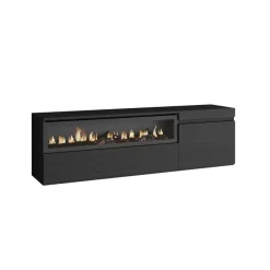Mueble de TV Kroma diseño flotante con chimenea izquierda 45x152,5x34,6 cm