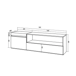 Mueble de TV Kroma diseño flotante compartimento derecha 45x152,5x34,6 cm
