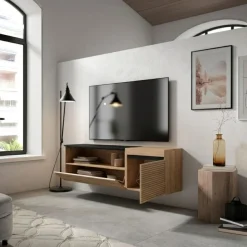 Mueble de TV Kroma diseño flotante compartimento izquierda 45x152,5x34,6 cm