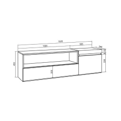 Mueble de TV Kroma diseño flotante compartimento izquierda 45x152,5x34,6 cm