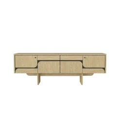 Mueble de TV Lava con puerta abatible antracita/natural 51,3x150x35 cm