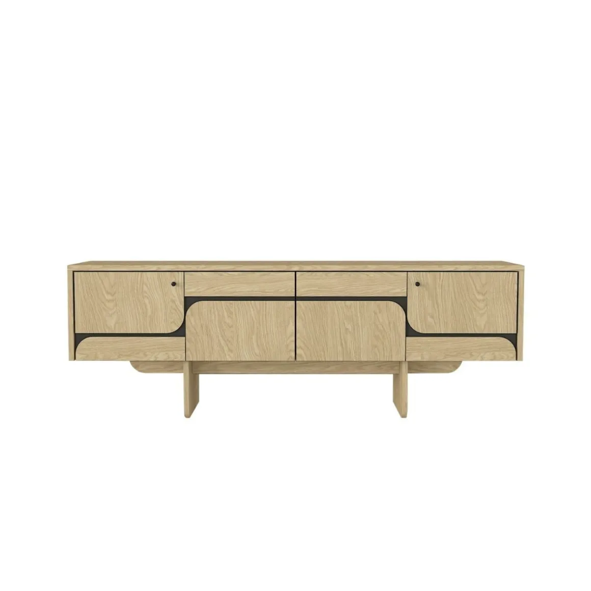 Mueble de TV Lava con puerta abatible antracita/natural 51,3x150x35 cm