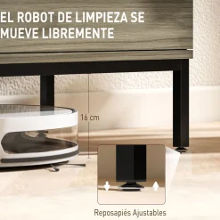 Mueble de TV Ligna Homcom 2 puertas con 2 compartimentos gris 49,5x140x40 cm