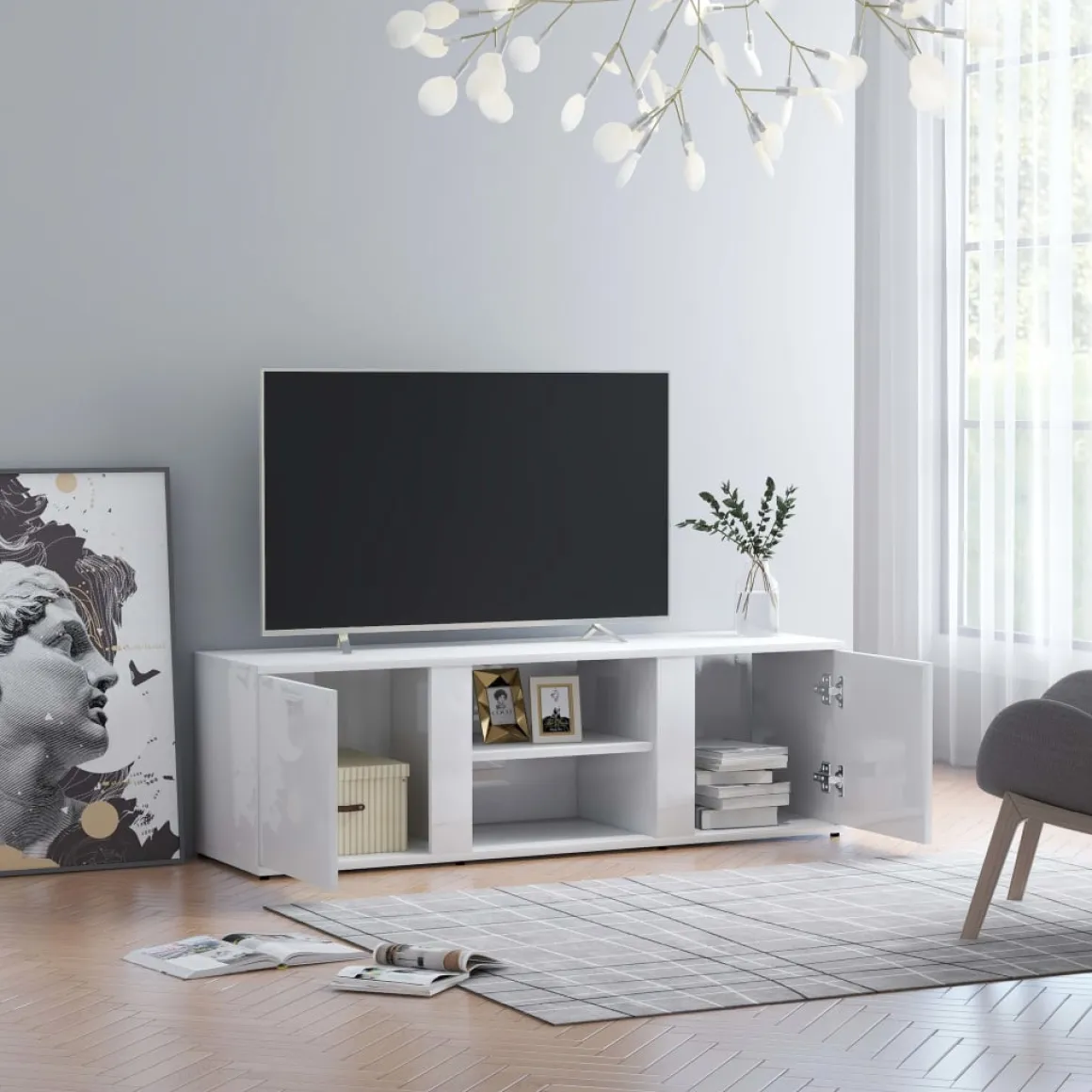 Mueble de TV Lima 2 puertas + 2 compartimentos 37x120x34 cm