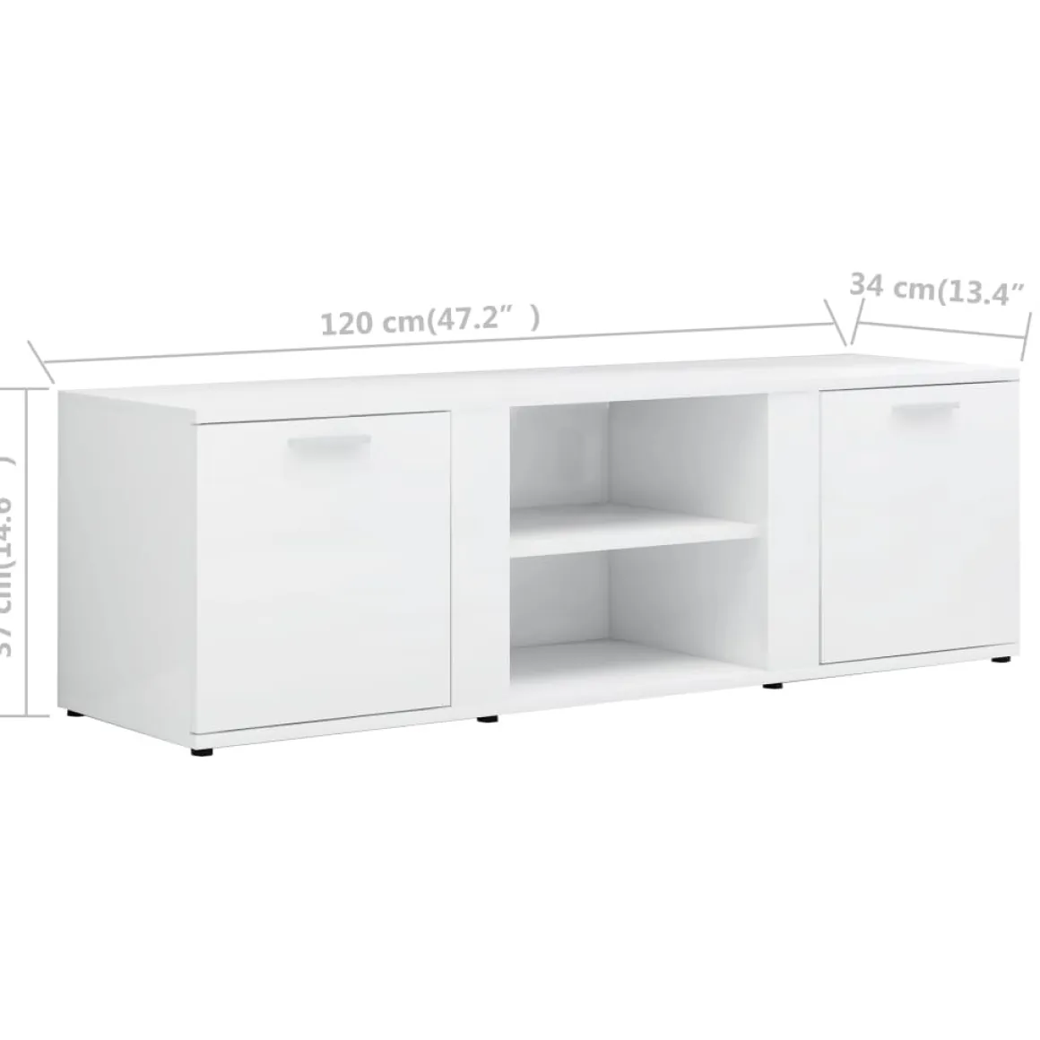 Mueble de TV Lima 2 puertas + 2 compartimentos 37x120x34 cm