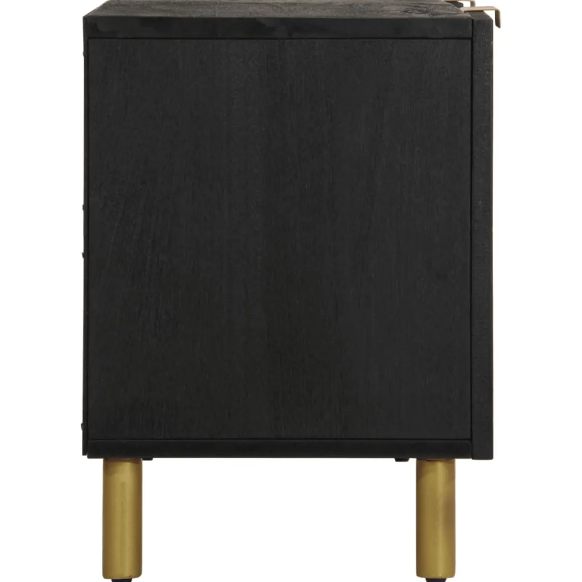 Mueble de TV Lirio 2 armarios + 2 compartimentos negro 46x105x33 cm