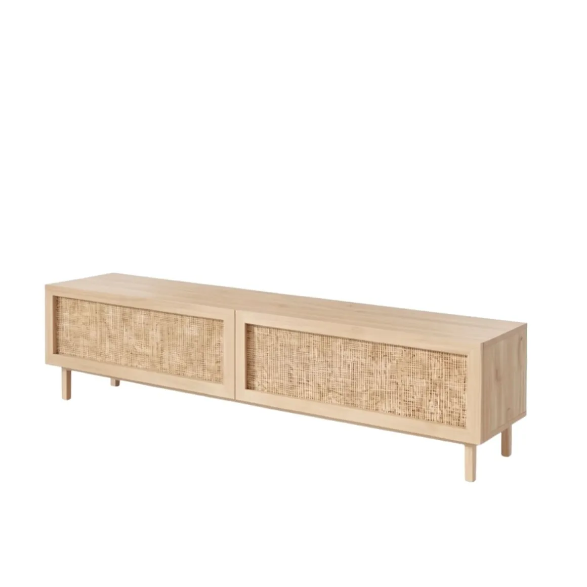 Mueble de TV Lura 2 puertas con tejido natural 47x180x39 cm
