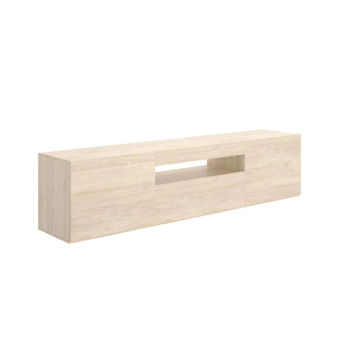Mueble de TV Malmo 2 puertas con puerta abatible y compartimento natural 47,7x200x41,5 cm
