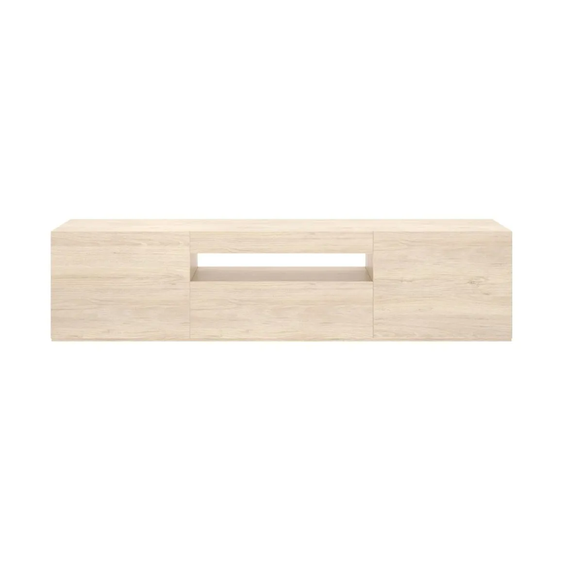Mueble de TV Malmo 2 puertas con puerta abatible y compartimento natural 47,7x200x41,5 cm