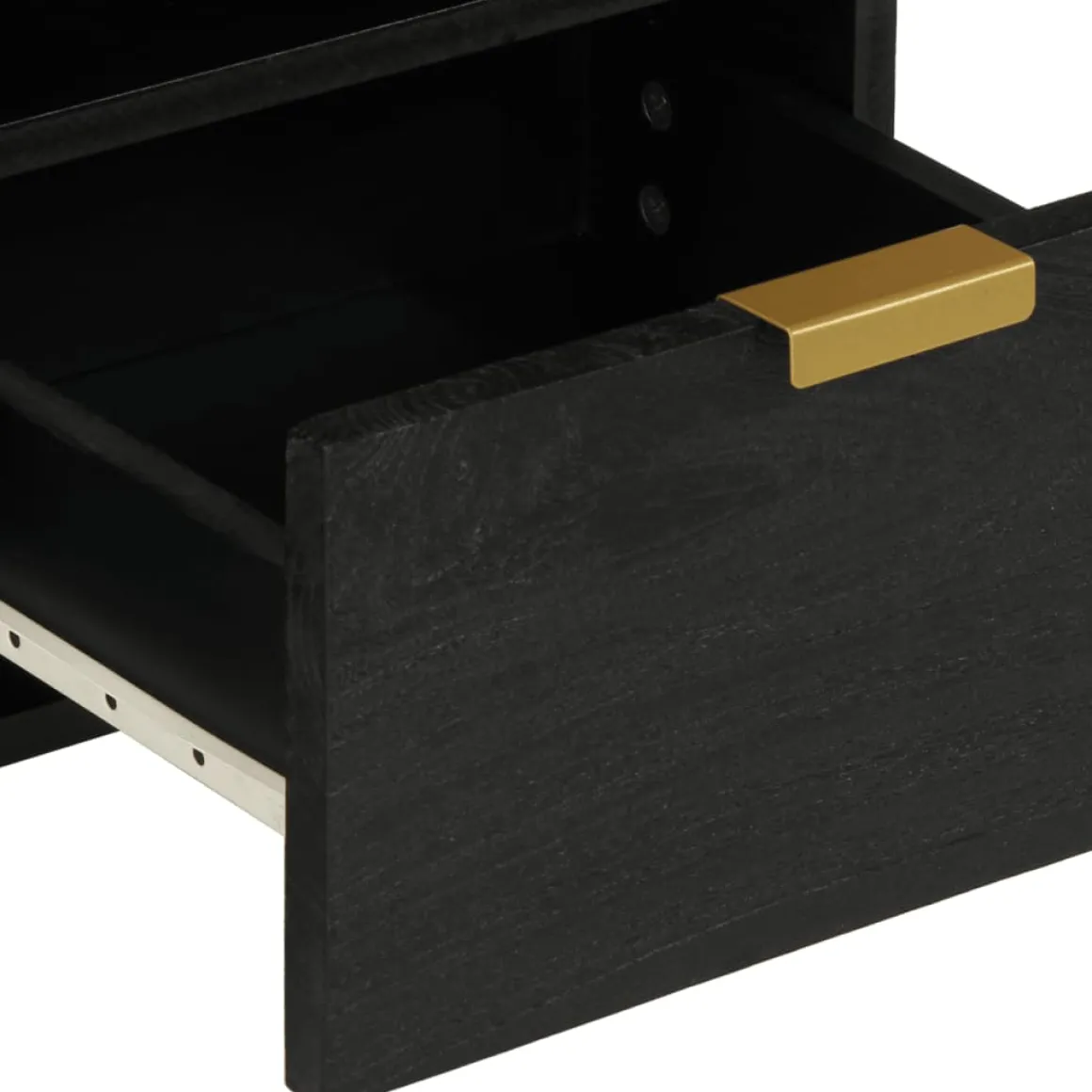 Mueble de TV Milano 2 compartimentos + 2 cajones negro 46x70x33 cm