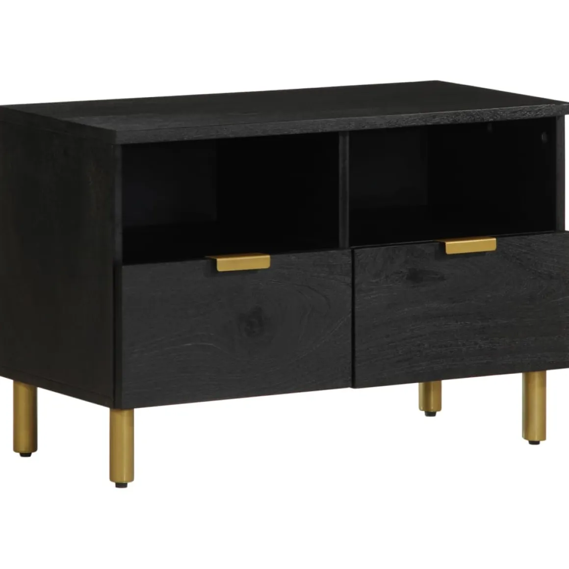Mueble de TV Milano 2 compartimentos + 2 cajones negro 46x70x33 cm