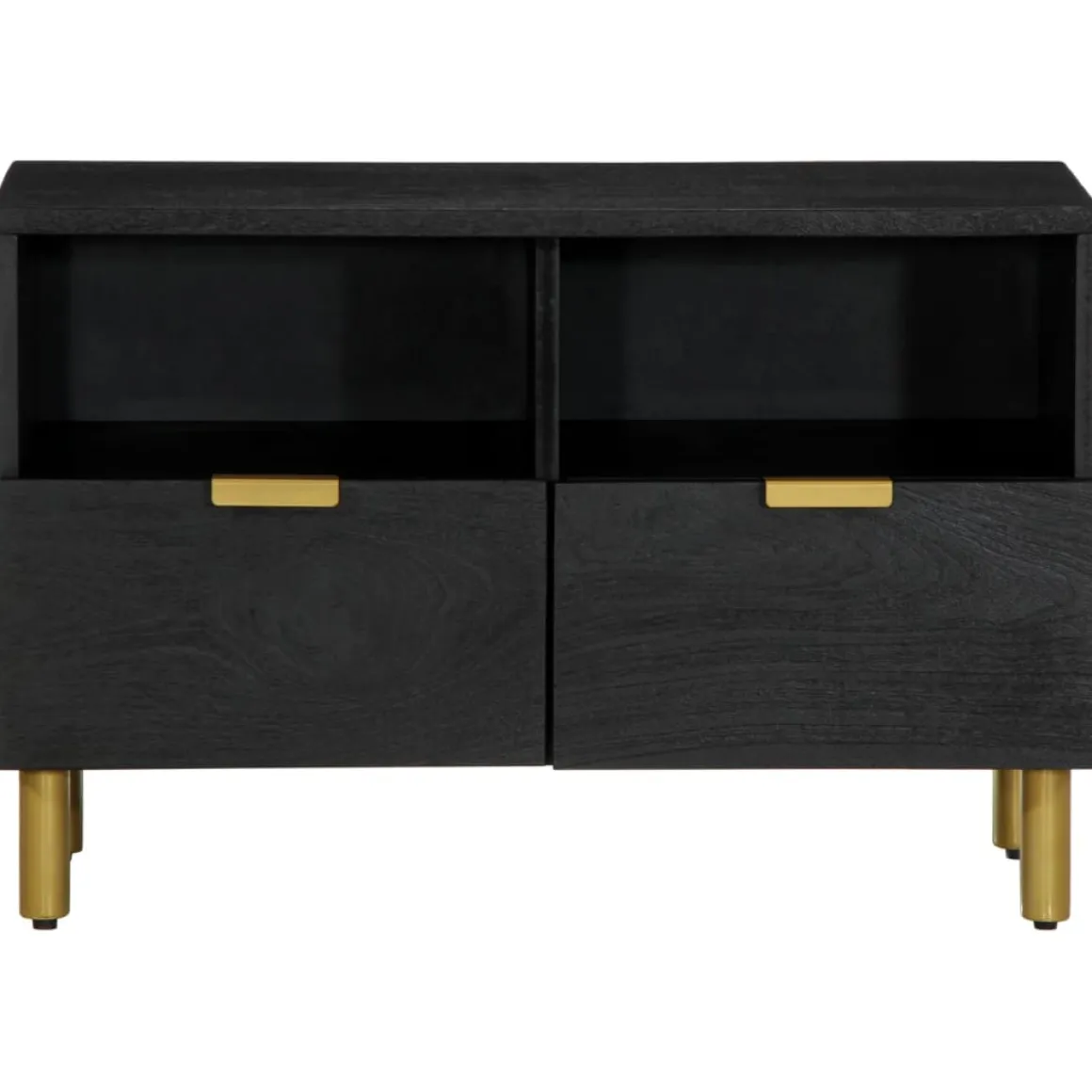 Mueble de TV Milano 2 compartimentos + 2 cajones negro 46x70x33 cm