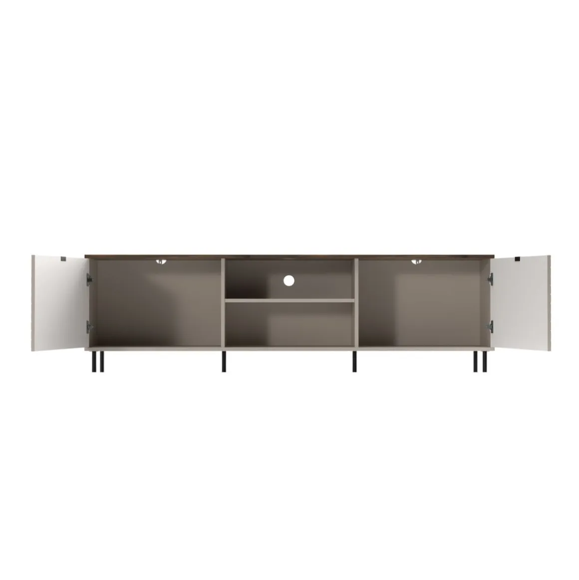 Mueble de TV Mirage 2 puertas con 2 compartimentos beige/roble 55x183x40 cm