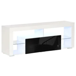 Mueble de TV Modern Homcom con luz LED 6 modos blanco 52x140x35 cm