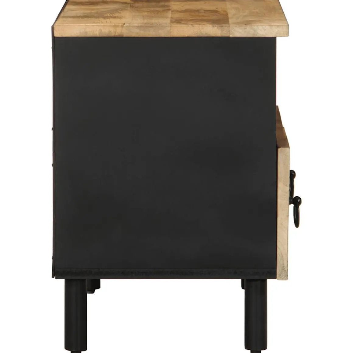 Mueble de TV Naskar 2 compartimentos + 2 cajones negro/natural 46x70x33,5 cm