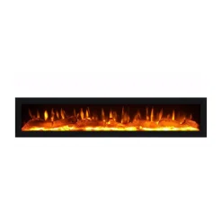 Mueble de TV Neos flotante 3 puertas con chimenea centro roble 45x200x35 cm