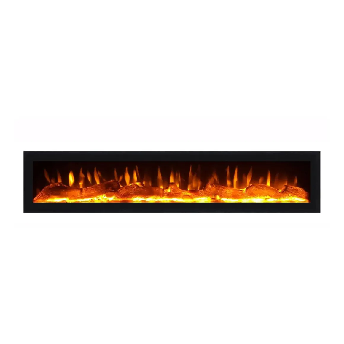 Mueble de TV Neos flotante 3 puertas con chimenea centro roble 45x200x35 cm