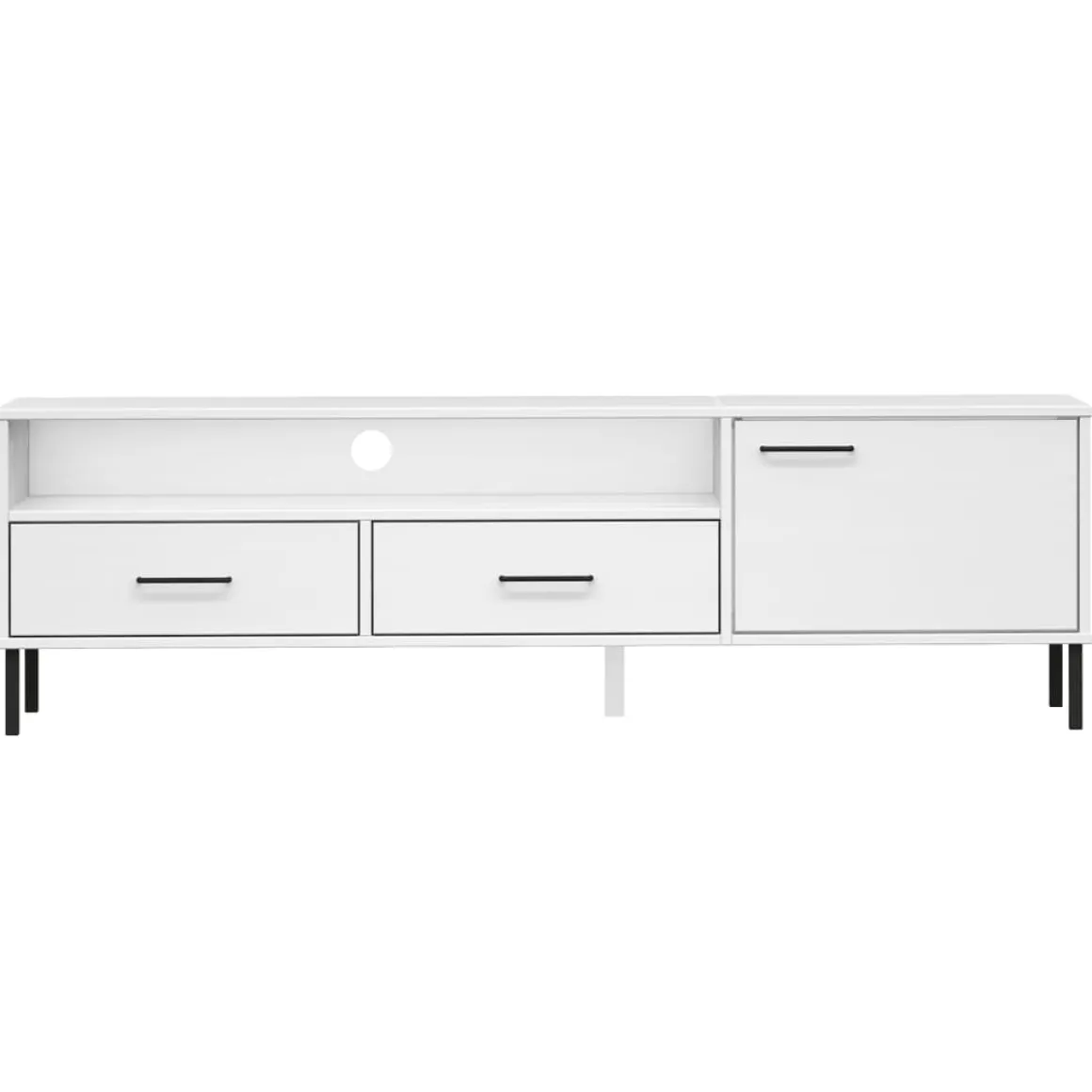 Mueble de TV Oslo 2 cajones + armario + compartimento madera de pino 46,5x158x40 cm