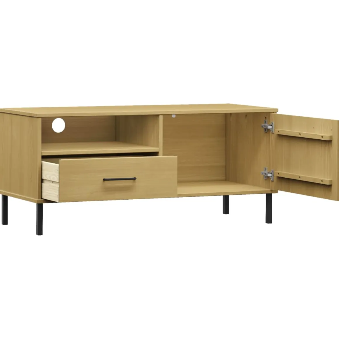 Mueble de TV Oslo cajón + compartimento + armario madera de pino 46,5x106x40 cm
