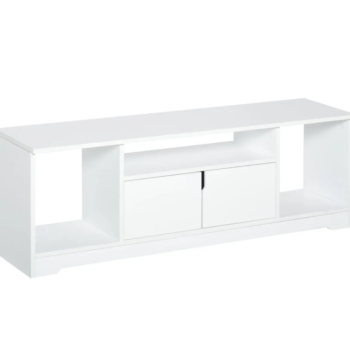 Mueble de TV Petto Homcom doble puerta + 3 compartimentos blanco 41x120x30 cm
