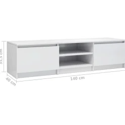 Mueble de TV Phoebe 2 puertas + 2 compartimentos 35,5x140x40 cm