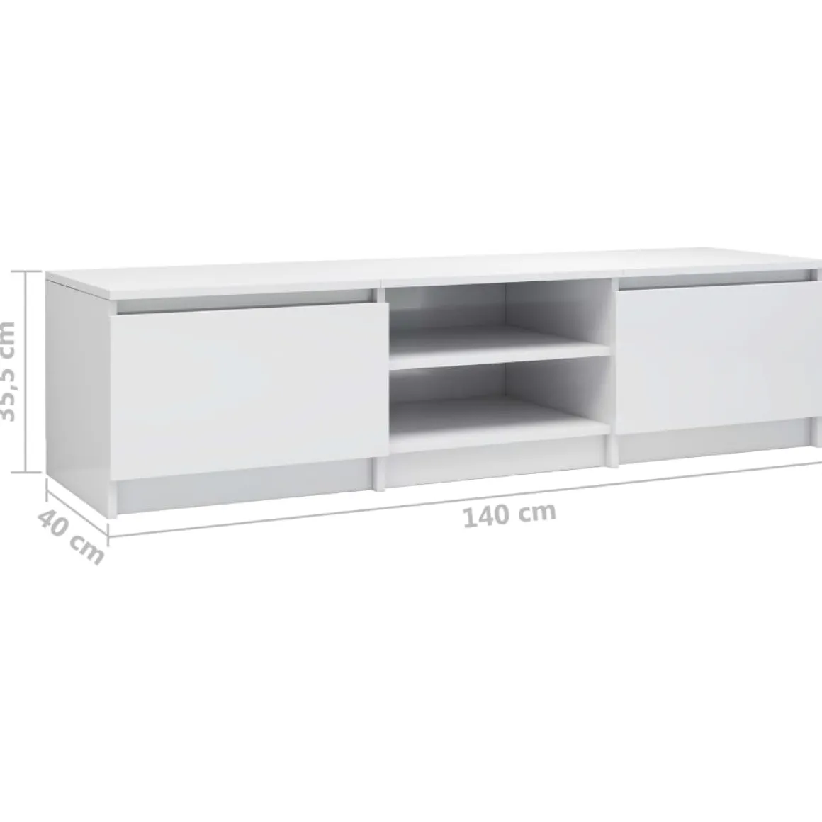 Mueble de TV Phoebe 2 puertas + 2 compartimentos 35,5x140x40 cm