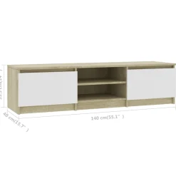 Mueble de TV Phoebe 2 puertas + 2 compartimentos 35,5x140x40 cm