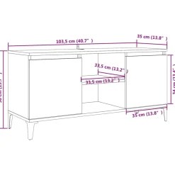 Mueble de TV Rif 2 puertas + 2 compartimentos 50x103,5x35 cm
