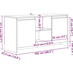 Mueble de TV Ritmo 2 armarios + 2 compartimentos 52,5x102x37,5 cm