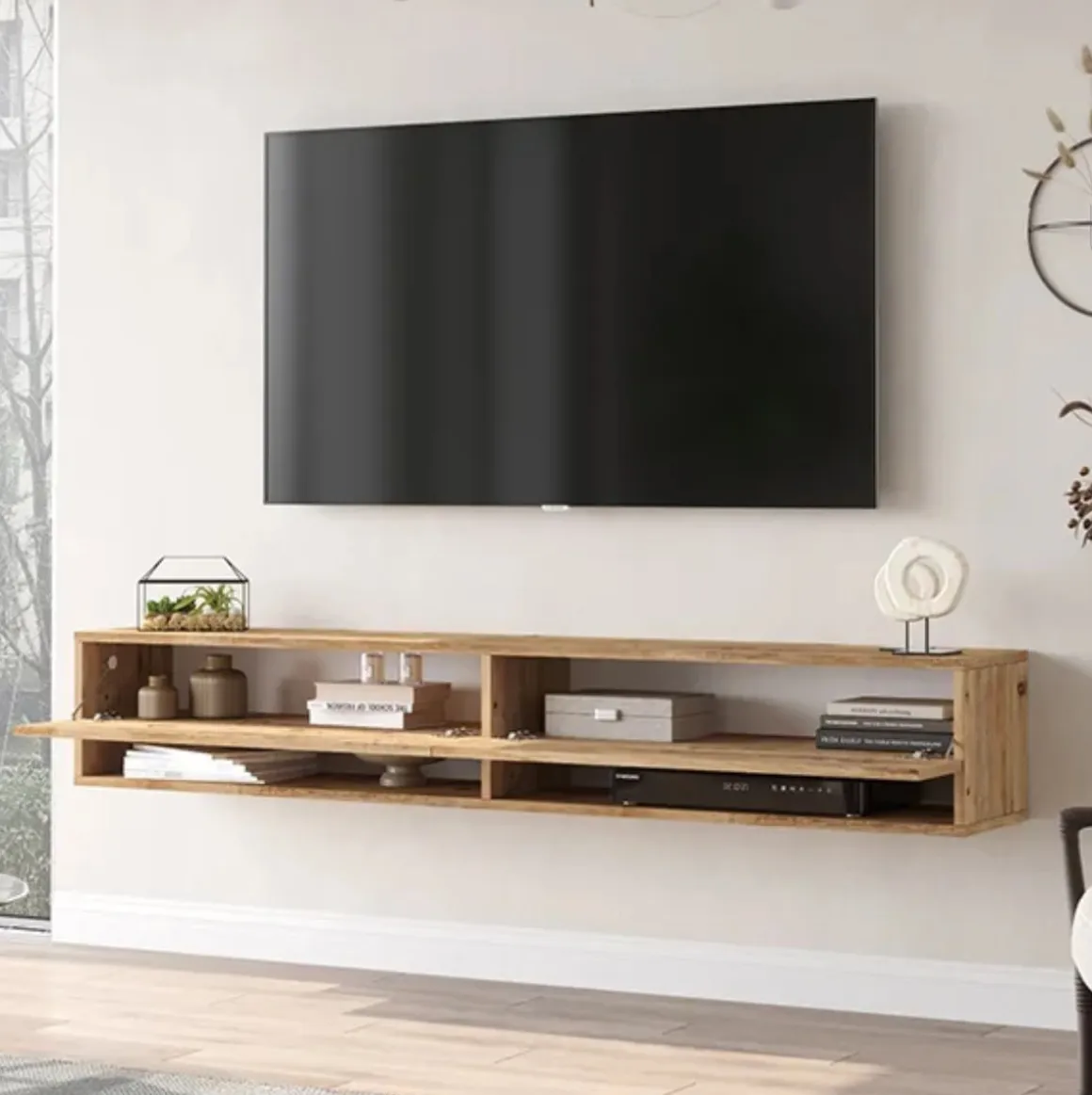 Mueble de TV Salsa 2 puertas abatibles + 2 compartimentos natural 29x180x31 cm