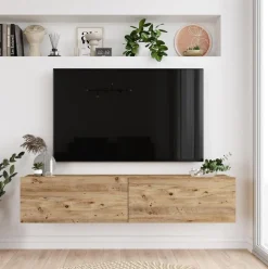 Mueble de TV Shimi 2 puertas abatibles natural 29x180x31 cm
