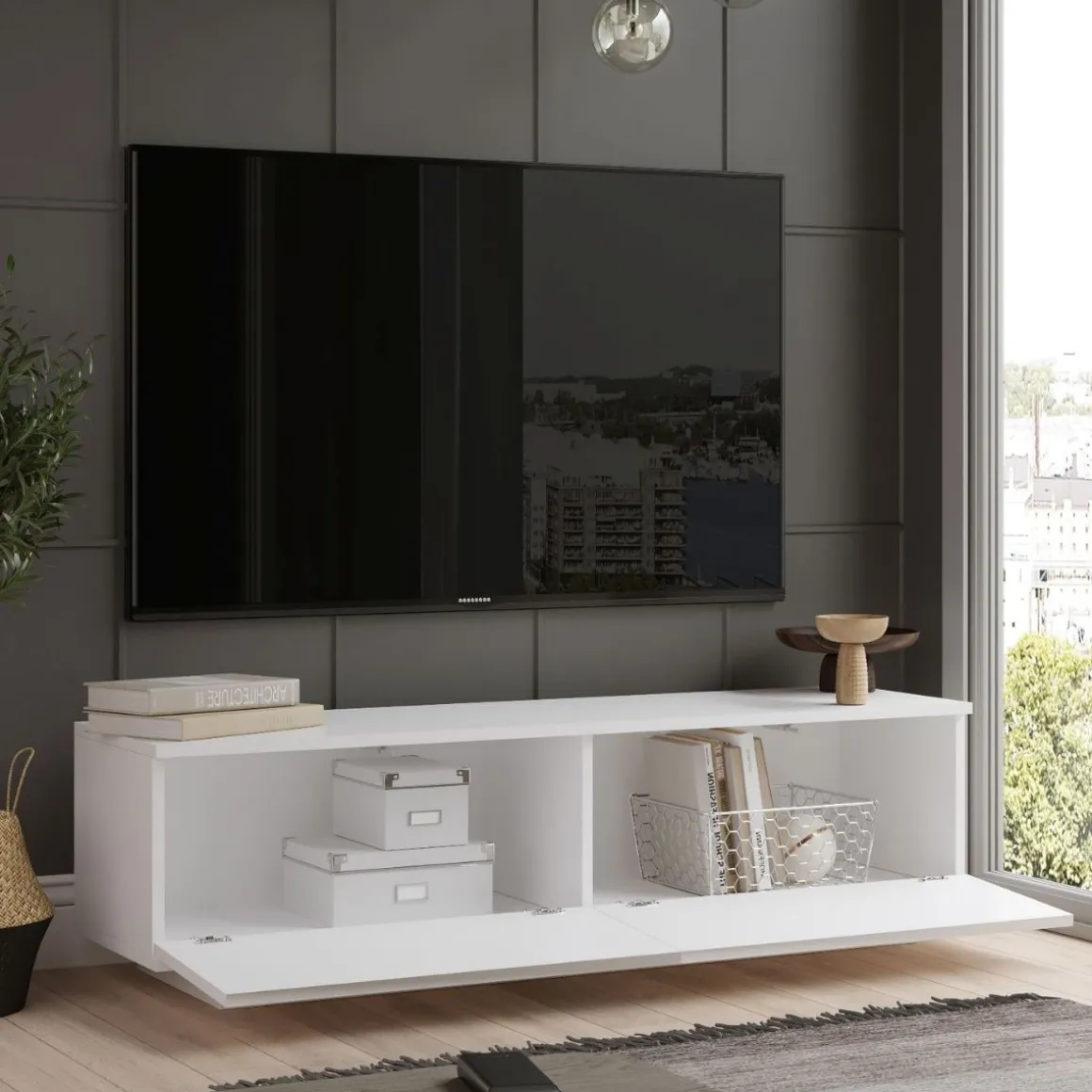 Mueble de TV Sorata 2 puertas abatibles 38,2x140x35,5 cm