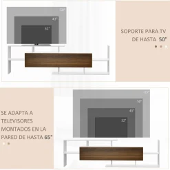 Mueble de TV Sturt Homcom + 2 estantes de pared