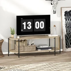 Mueble de TV Sumi Homcom con 2 estantes natural 41x124x43,5 cm
