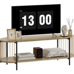Mueble de TV Sumi Homcom con 2 estantes natural 41x124x43,5 cm