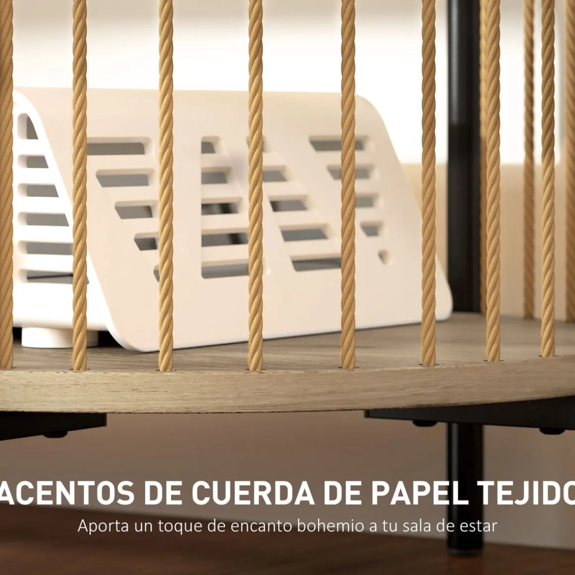 Mueble de TV Sumi Homcom con 2 estantes natural 41x124x43,5 cm