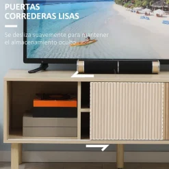 Mueble de TV Taro Homcom 2 puertas con estante natural 49x115x40 cm