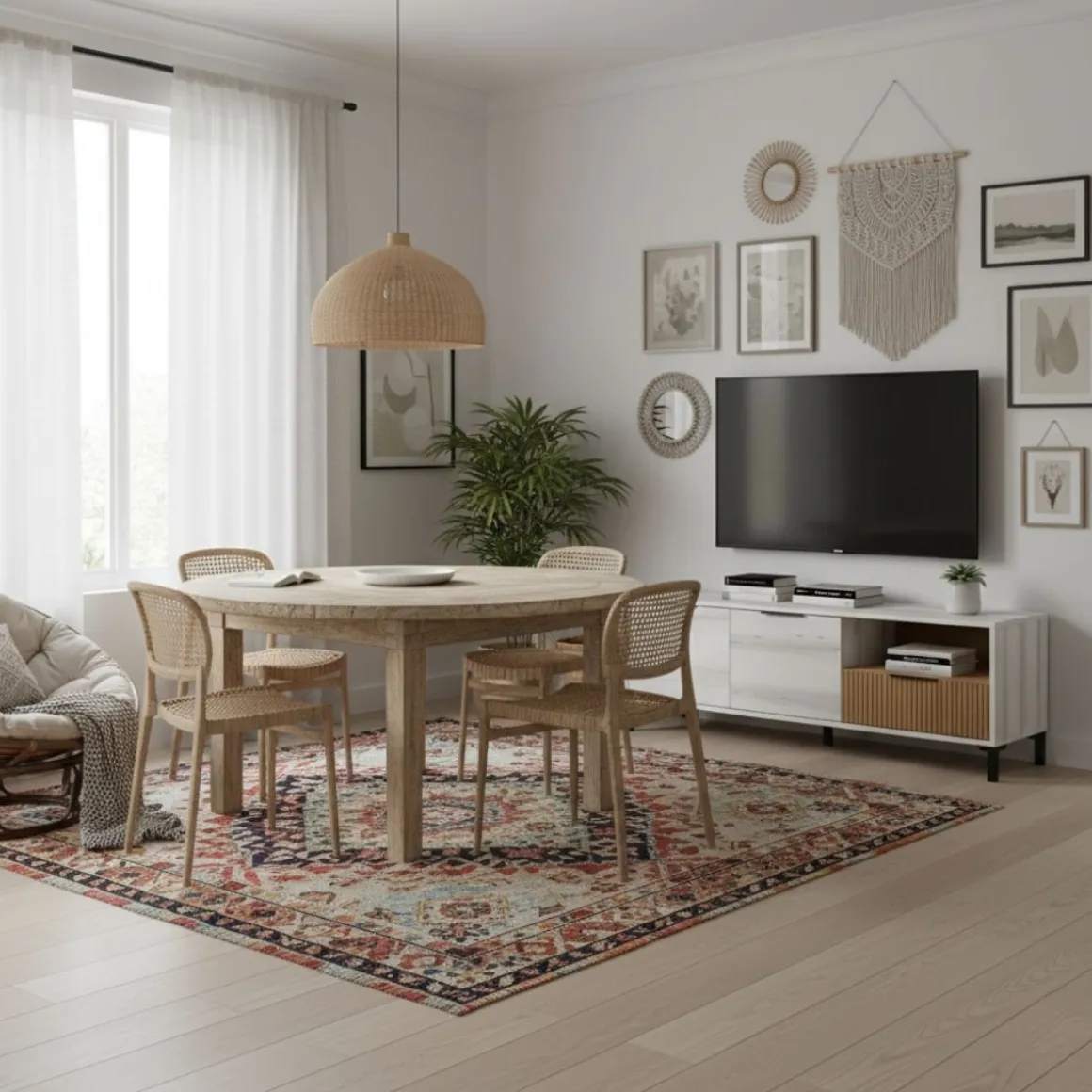 Mueble de TV Tokio 2 puertas con cajón y compartimento albo/rayado 46,5x136,3x40 cm
