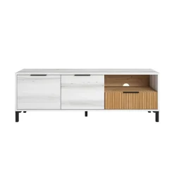 Mueble de TV Tokio 2 puertas con cajón y compartimento albo/rayado 46,5x136,3x40 cm
