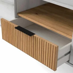 Mueble de TV Tokio 3 puertas + cajón rayado/natural 46,7x178x40 cm